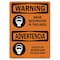 Signmission OSHA Sign, Wear Respirator In This Area Bilingual, 5in X 3.5in, 10PK, 5" W, 3.5" H, Landscape, PK10 OS-WS-D-35-L-12932-10PK - alternate 1